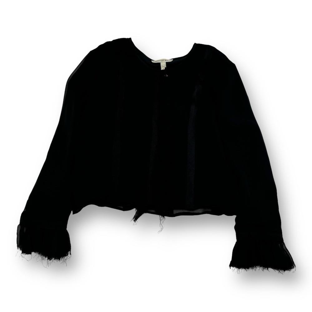 Twenty8Twelve by S Miller Black Pure Silk Snap Up Cardigan Womens Size 10